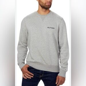 Tommy Hilfiger Sweatshirt Gray Fleece Lined Crew Neck Pullover size Large